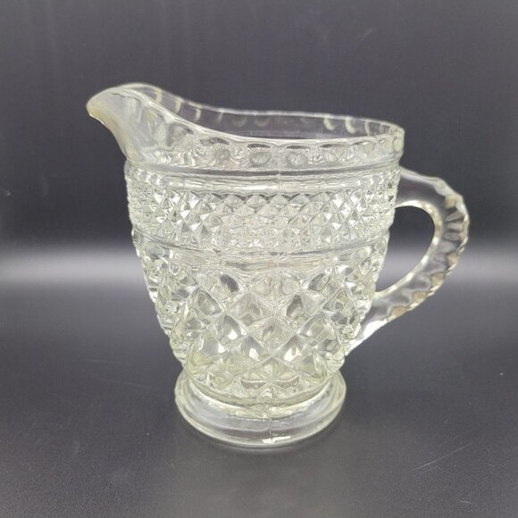 Wexford Glass Creamer Pitcher 4 Inch Tall Textured Handle Vintage Replacement - Picture 8 of 8